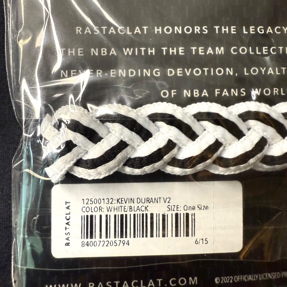 Brooklyn Nets Kevin Durant Rastaclat Braided Player Name & Number Team Bracelet - Picture 5 of 6